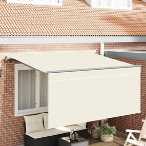 vidaXL Toldo Retrátil Manual Creme 300 x 200 cm Alumínio, Poliéster