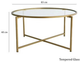 Mesa de Centro Gold Sun – Dourado – 83 x 40 x 83 cm