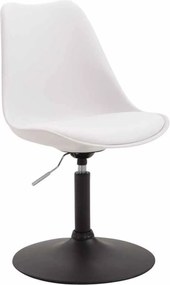Conjunto de 4 cadeiras de sala de jantar Maverick em plástico com estrutura preta 76-81 x 48 x 57 cm Branco