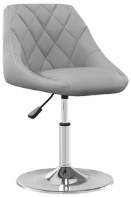 Cadeiras de jantar giratórias 2 pcs veludo cinzento-claro