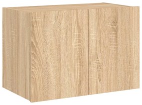 Móvel de parede p/ TV c/ luzes LED 60x35x41 cm carvalho sonoma