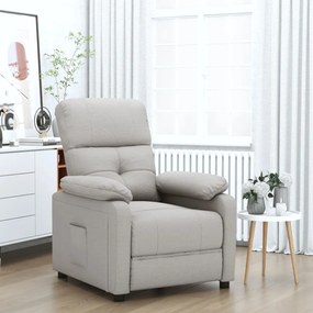 vidaXL Poltrona reclinável tecido cinzento-acastanhado