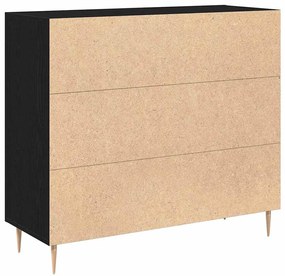 Buffet vidaXL Preto Carvalho 90x34x80 cm em Madeira de Engenharia