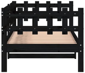 Sofá-cama 90x190 cm madeira de pinho maciça preto