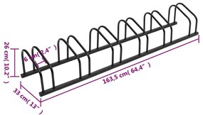Suporte para 6 bicicletas aço preto
