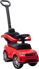 AIYAPLAY Carro Andador 2 em 1 para Crianças Land Rover Discovery com Buzina Pega de Empurrar e Barra Removíveis 84x40x94,5 cm Vermelho | Aosom Portugal