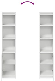 Aparador alto 37,5x35x180 cm derivados de madeira branco