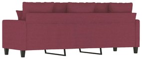 Sofá de 3 lugares tecido 180 cm vermelho tinto