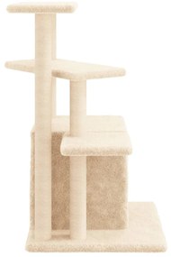 Árvore para gatos c/ postes arranhadores sisal 83,5 cm creme
