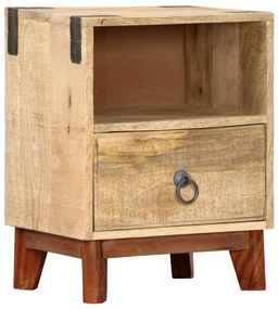 Mesa de cabeceira 40x30x52 cm madeira mangueira áspera maciça