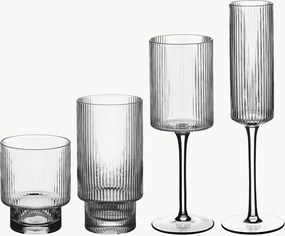 Conjunto de copos de cristal Linje, 6 pessoas, conjunto de 24