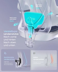 Cadeira de escritório ergonómica com apoio ajustável, preto