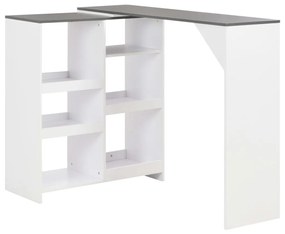 vidaXL Mesa de bar com prateleira movível branco 138x39x110 cm