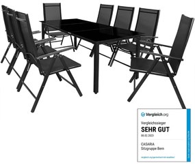 Conjunto de refeição de jardim Bern 9 peças com 8 cadeiras e 1 mesa em alumínio antracite