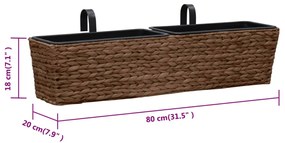 Floreiras de pendurar 2 pcs jacinto de água castanho