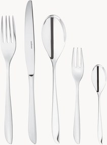 Conjunto de talheres polidos em aço inoxidável Leaf, vários tamanhos