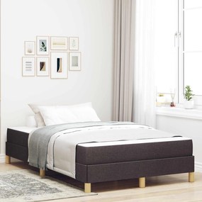vidaXL Cama Box com colchão Marrom Escuro 120 x 190 cm tecido