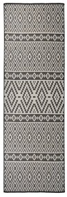 vidaXL Tapete de tecido plano para exterior 80x250 cm riscas pretas