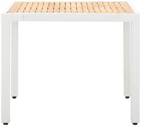 5 pcs conjunto de jantar para exterior vime PE branco
