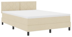 Cama Box Spring com Colchão creme 160x200 cm Tecido