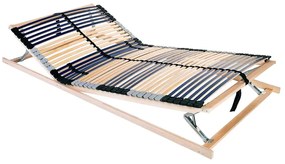 vidaXL Base de ripas Castanho 100 x 190 cm Madeira de faia sólida