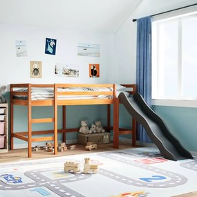 vidaXL Cama alta para criança sem colchão pinho maciço castanho-mel