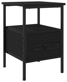 Criado-mudo vidaXL Preto Carvalho 34x36x50 cm Madeira de engenharia e