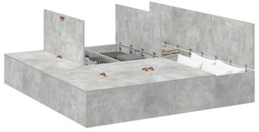 Cama com Arrumação vidaXL Cinza Concreto 180x200 cm