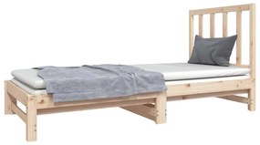 Estrutura sofá-cama de puxar 2x(90x190) cm pinho maciço