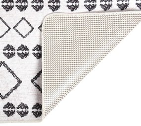 Tapete lavável antiderrapante 160x230 cm preto e branco