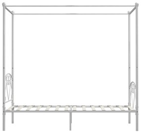 Estrutura de cama com dossel metal branco 90x200 cm