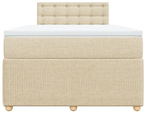 Cama boxspring com colchão 120x190 cm tecido cor creme