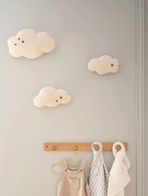 Conjunto de 3 decorações de parede em forma de nuvem, para criança bege