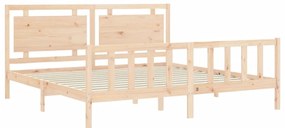 Cama sem colchão 200x200 cm madeira de pinho maciça