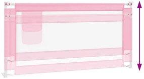 Barra de segurança p/ cama infantil tecido 180x25 cm rosa
