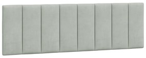 Cama com colchão 160x200 cm veludo cinzento-claro