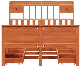 Cama com estante sem colchão 160x200 cm pinho maciço