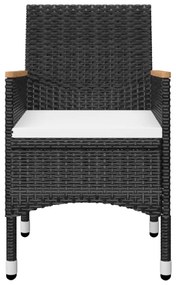 5 pcs conjunto de jantar para jardim preto