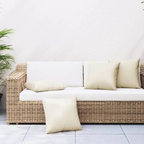 vidaXL Almofadas de sofá 4 pcs 40x40 cm tecido cor creme