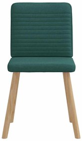 Cadeiras de jantar 6 pcs tecido verde-escuro