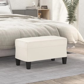 vidaXL Banco 70x35x41 cm couro artificial cor creme