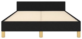Estrutura de cama sem colchão preto 120x190 cm tecido