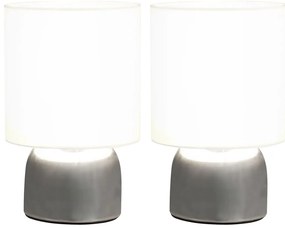 Candeeiros de secretária ativados por toque 2 pcs branco E14