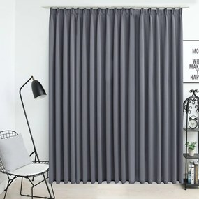 134433 vidaXL Cortina blackout com ganchos 290x245 cm cinzento