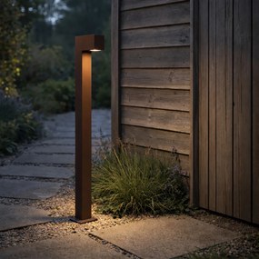 Candeeiro de pé exterior industrial castanho ferrugem 80 cm IP44 - Baleno