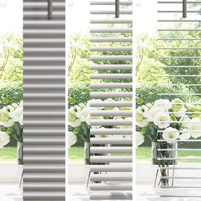 Persiana de Janela com cortinas Manual Prata 80 x 130 cm Alumínio