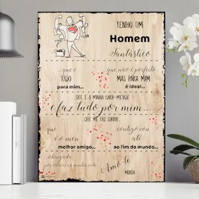 Prenda amorosa para homem - Placa decorativa