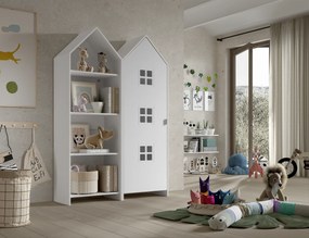 Conjunto 1 armario Guarda Roupa infantil + estante infantil coleção CASAMI Branco