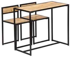 Conjunto de jantar 3 pcs madeira de mangueira maciça