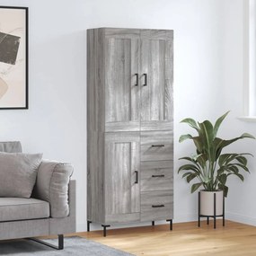 vidaXL Armário alto 69,5x34x180 cm derivados de madeira sonoma cinza